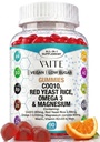 CoQ10 200mg Gummies with Red Yeast Rice &amp; Magnesium Glycinate – Omega-3, Zinc y Vitamina K2+D3 para salud general – Suplementos para adultos – 60 Gummies Chewable