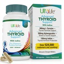 Daily Thyroid Boost Advanced Fórmula con Iodine Ashwagandha Vitamina B12 Zinc y Selenium para el metabolismo energético y Focus 60 cápsulas