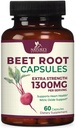 Beet Root Capsules 1300mg - Extra Strength Red Beetroot Powder Suplemento – Apoyo Nitric Oxide Production, Heart Health & Natural Energy – Non-GMO, Vegan, Gluten Free – 60 Veggie Capsules