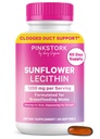 Pink Stork Sunflower Lecithin Suplemento - 1200 mg para Clogged Milk Ducts - Breastfeeding Essentials for Postpartum Moms - Supports Breast Milk Flow - 60 Softgels