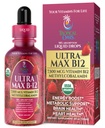 USDA Organic Ultra Max B12 ← Superdose 7500mcg Vitamina B12 Liquid Drops TENIDO B12 como Methylcobalamin habit Max 98% Absorption Rate ← Promueve Energía Vegan, No GMO, Sabor de fresa -4oz