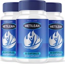(3 Pack) Metilean Weight Loss Supplement, Metilean Diteary Pills to Melt Stubborn Belly Fat, Metilean Advanced Formula to Lose Pounds, Metilean Pastillas Reviews (180 cápsulas)