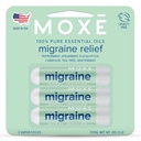 MOXE Migraine Relief Nasal Inhalers, Essential Oils for Headaches " Tension Relief, Portable Aromatherapy, Easy-to-Use, Pure " Undiluted, Peppermint, Spearmint, Eucalyptus, Tea Tree, USA Made, 3 Pack