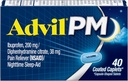 Advil PM (40 cuenta, paquete de 2) Dolor de alivio / Noche de la ayuda al sueño Coated Caplet, 200 mg Ibuprofeno y 38 mg Diphenhydramine Citrate