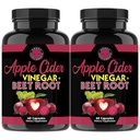 Suplementos de la sidra Apple Vinegar + Beet Root Powder Capsules, Pure ACV Beetroot 1000mg por Serving, Nitric Oxide Booster " Digestive Health for Men and Women 60ct, 2 Pack (120ct Total)