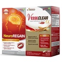 LABO Nutrition VesseCLEAR EX + NeuroREGAIN: Nattokinase NSK-SD, Elastin F for Clean & Flexible Blood Vessel, Cardiovascular " Circulation Support, Scallop-derived PLASMALOGEN for Brain Deterioration