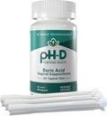pH-D Feminine Health - Boric Acid Starter Bundle - PH-D Boric Acid Vaginal Suppositories 12 Conde y 3 Vaginal Suppository Applicators