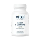 Nutrientes vitales Acetyl L-Carnitine 500mg ← Cerebro, Memoria y Apoyo Cognitivo Suplemento* Silencio Vegan Silencio Gluten, Dairy, Soy Free ← Non-GMO Silencio 60 cápsulas