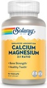 Suplemento de magnesio de calcio SOLARAY, Suplementos de magnesio y calcio para mujeres y hombres, 2:1 Relación, Bone Health &amp; Strength, Vegan, Alta Absorción, Garantía de 60 días, 22 Serviciones, 90 VegCaps