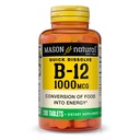MASON NATURAL B12 1000 mcg Mesas rápidas para la conversión saludable de alimentos en energía, 200 Day Supply