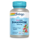 SOLARAY D-Mannose 1000mg con extracto de arándano CranActin - D Mannose y suplemento de arándano con vitamina C - apoya la salud del tracto urinario - Vegan, garantía de 60 días