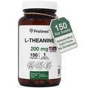 PriSTINE'S L Theanine 200mg Suplemento Cápsulas - 3rd Party Tested Non GMO -150 Day Supply - Relax &amp; Sleep Quality Support Capsules - Vegan, cGMP Instalación &amp; Gluten Free Glass Bottles