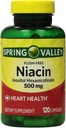 Spring Valley - Flush Free Niacin (B-3) 500 mg, 240 cápsulas (2 botellas de 120)