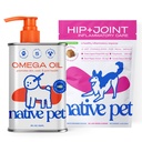Aceite de Omega de mascotas nativas para perros 8 Oz - Suplementos de aceite de pescado &amp; Alivio - Cervezas antiinflamatorias para perros - 60 Chews - Suplemento de la artritis