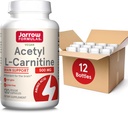 Jarrow Formulas Acetyl L-Carnitine 500 mg, Suplemento dietético, Amino Acid Support for Brain Health and Antioxidants, 120 Veggie Capsules, 120 Day Supply(Pack of 12)