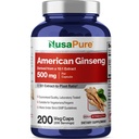 NusaPure American Ginseng 10:1 Extracto, 500 mg Equivalente a 5000mg - 200 cápsulas vegetarianas (Vegetariano, No GMO, Vegan)