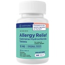 WELMATE - Alivio de la alergia - Cetirizina HCl 10 mg - Antihistamínico de 24 horas - No somnoliento - Runny Nose - Itchy Eyes & Throat - Indoor &amp; Outdoor Alergy Relief Tablets - 500 Tablets