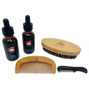 G.B.S All Natural Beard Grooming Set - Incluye Wooden Beard Comb, Travel Beard Brush, y Mustache Comb - Perfecto para cualquier textura del cabello
