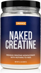NAKED Puro Monohidrato de Creatina de Naranja Micronizada - 36 Serviciones - 500 Gramos, 1.1Lb Bulk, Vegan, No Gluten Libre, Soy Libre.