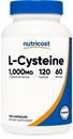Nutricost L-Cysteine 1000mg, 120 Capsules - Non-GMO, Gluten Suplemento gratuito, 500mg Por Capsule