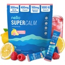 Nello Supercalm Powdered Drink Mix, Raspberry Lemonade, L Theanine, Ksm-66 Ashwagandha, Magnesium Glycinate, Vitamina D 3, Suplementos para la relajación & Focus, No Sugar, Non GMO, On The Go, 20 Ct