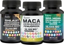 Bundle of Sea Moss,Shilajit,Maca, Black Seed Oil, Ashwagandha, Ginger, Shilajit, Rhodiola Rosea, Panax Ginseng, Maca Root, Fenugreek, Trifibranol100X,Todos en uno Suplementos (1 Pack)