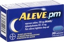 Aleve PM Caplets, Naproxen Sodium 220 mg (NSAID)/diphenhydramine HCl 25 mg, Doin Reliever/Nighttime Sleep-Aid, Non-Habit Forming, 20 Conde