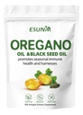 Oregano Softgels, aceite de orégano con aceite de semilla negra promueve la salud estacional y las cosechas, suplemento de aceite de orégano cápsulas, no GMO, sin gluten, 300 cápsulas de Softgel Suplemento dietético