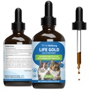 Mascotas Bienestar Vida Oro para gatos - Soporta Detoxificación, Sistema Inmunitario Salud, Antioxidantes - Suplemento Herbal Formulado Vet – 4 oz (118 ml)