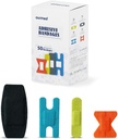 Bandajes de tela flexibles con Pad no-Stick, Latex Free, Rainbow Colors Adhesive Bandage First Aid Wound Care for Cuts, Scrapes, Blisters, Tamaños surtidos, 50 Cuenta