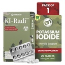 EarthNutri KI-RadiTM Potassium Iodide Tablets 65 mg – High Potency Iodine Supplement for Thyroid Support, Emergency Preparedness – Potassium Supplement in Foil-Foil Blister Seal – 20 Tablets (1 Pack)