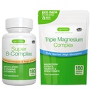 Super B-Complex 180 Tablets + Complejo de Magnesio Triple 180 Tablets Vegan Bundle, Methylated Sustained Release B Complex + Alta Absorción Magnesio Chelated Glycinate, Taurate & Citrate, por Igennus