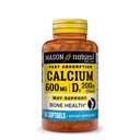 MASON NATURAL Absorción rápida Calcio con vitamina D3 - Fortalece la función muscular, apoya los huesos saludables y la salud general, 60 Softgels