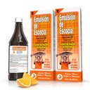 Emulsión de Escocia Cod Liver Oil Complex with Vitamins A, D, E, B1 - Natural Orange Flavor Dietary Supplement for Immune Support &amp; Bone Health - Essential Omega 3 Fish Oil - 6.5 oz (2-Pack)