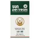 Sun Chlorella Sun Pet Treats Green Superfood Cat & Dog Supplement - Chlorophyll Eleuthero &amp; Lecithin, Minerals, Antioxidantes &amp; Vitaminas para perros &amp; gatos - Immune Defense, Skin & Gut Health - 120 Bites