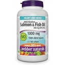 Webber Naturales Salmón Salvaje &amp; Pez Aceite 1000 mg (EPA 180 DHA 120) Bono Tamaño 150+30 Softgels