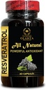 RESVERATROL Extract - Vitamina C Immune Support, Herbal antioxidants, Supports Immune Function, Energy Support Capsules, Supports Energy Recovery - 1 Bottle 60 cápsulas