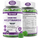 Sugar Free Nicotinamide 500mg Gummies, (Flush Free Niacin) Vitamina B3 Niacinamide Suplemento para la energía celular Metabolismo " Reparación, Vitalidad, Envejecimiento saludable, Sabor de arándano, Fácil de Chew, 120 Cts