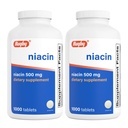 Rugby Niacin 500mg - Vitamina B3 Suplemento para Hombres y Mujeres - 1.000 Tabletas (2-Pack)