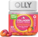 OLLY Collagen Gummy Rings, soporta Elasticidad y Firmez de la piel, 2.5g Collagen, Tested Clínicamente, Peach, 15 Day Supply - 30 Count