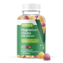 VITEEY Magnesium Gummies for Adults - 170 mg de Magnesium Citrate Gummy for Calm, Sleep, Nerve &amp; Muscle Function Support - Vegan, Gluten Gratis - 60 Condes