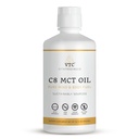 VTC VitaTradingCo. 100% Puro C8 MCT Oil ← 3X Distilled Caprylic Acid ← La grasa saludable para la energía limpia ← Sosteniblemente Fuented ← Non-GMO, Paleo, Keto tención 32oz, 64 Servings (Unflavored)