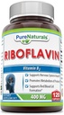 Naturales puros Riboflavin 400 Mg 120 cápsulas