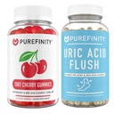PUREFINITY Uric Acid Flush &amp; Cleanse Capsules + Tart Cherry Gummies