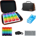 Organizador Mensual 1Time A Day,Organizador de píldoras Mensual 1Time A Day with 32 Daily Compartments conmigo1Pill Cutter implica1Travel Case limitado1Shoulder Straps adulto2PCS 31 Days Sticker. Mango cómodo, libre de BPA.