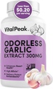 Extracto de ajo sin olor - Allicin-Rich 300 mg Suplementos de ajo herbal para el corazón, el hígado y el apoyo inmunitario I Non-GMO, libre de gluten, Vegan - 90 cápsulas de ajo