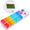 7 Day Medicine Pill Organizer, 4 Reminder Alarmas, Loud Sound, 14 Grandes Compartimientos, Pantalla Grande, Moisture-Proof, Travel Weekly/Daily Pill Box/Organizer/Case/Container/Dispenser, AM/PM 2 Times a Day