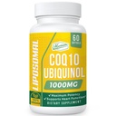 1000mg Liposomal CoQ10 Softgels ← Mejor Absorción CoQ10 Ubiquinol Suplemento  Función del corazón " Energía Producción de energía ← Forma activa antioxidante de la coenzima Vegan Q10 ← Non-GMO ← 60 Softgels