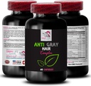 Suplemento de pelo gris - ANTI GRAY HAIR COMPLEX - Anti comprimidos de pelo gris, tono fresco, rejuvenecimiento de color, brillo de color, control de la sombra del cabello, cápsula de pelo gris anti, mirada juvenil 1 Botella 60 cápsulas