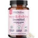 Myo-Inositol " D-Chiro Inositol for Hormone Balance for Women " Ideal 40:1 Ratio  Ciclo menstrual y Ovarian Health Support Suplemento ← Myo 2000mg " D Chiro 50mg with Vitamin B8 ← 240 Count